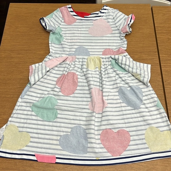 Mini Boden Jersey stripes hearts ❤️ dress size 11/12 - Picture 10 of 11